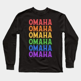 OMAHA RAINBOW TYPOGRAPHY Long Sleeve T-Shirt